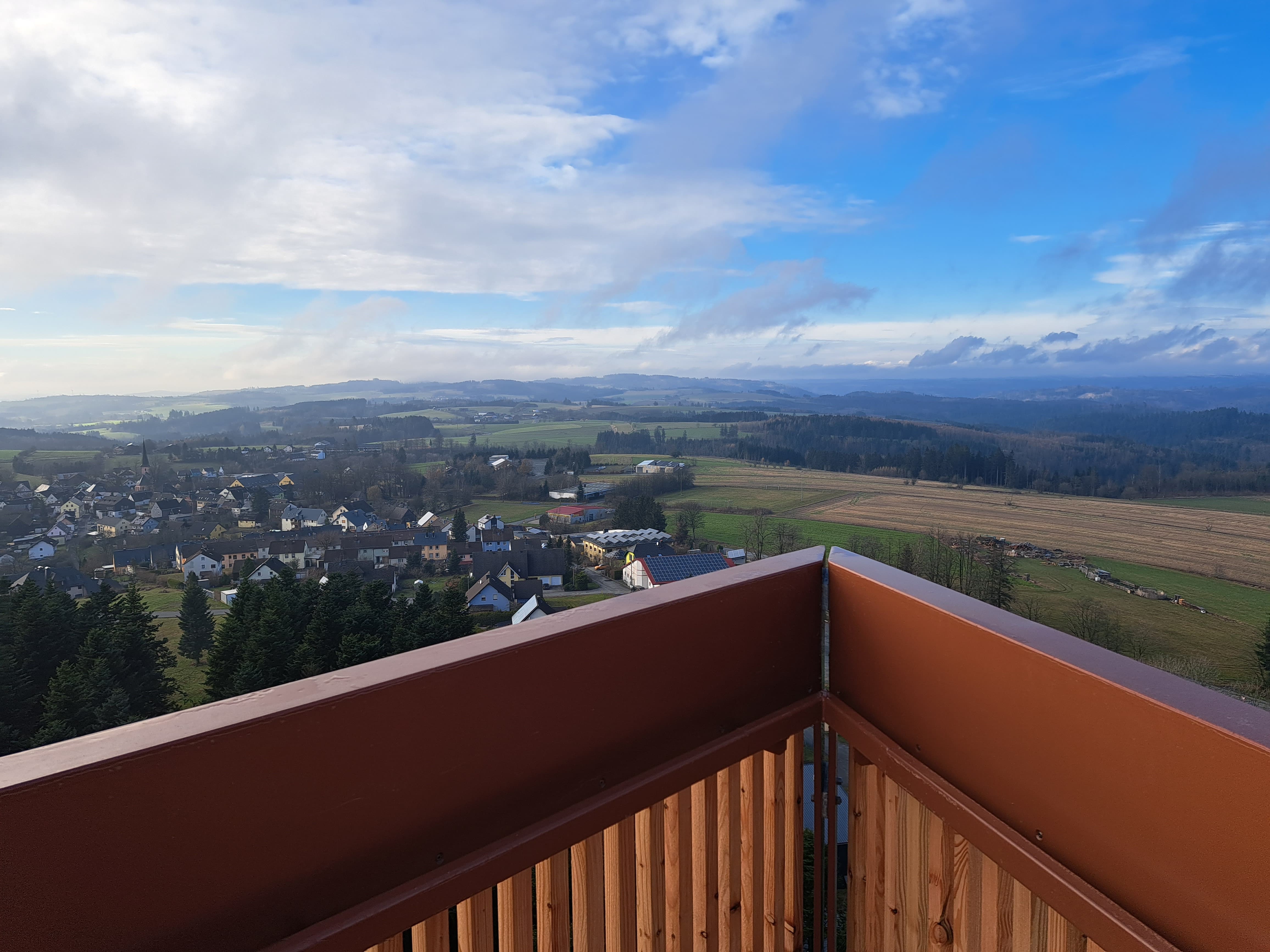Ausblick auf Presseck von der obersten Plattform